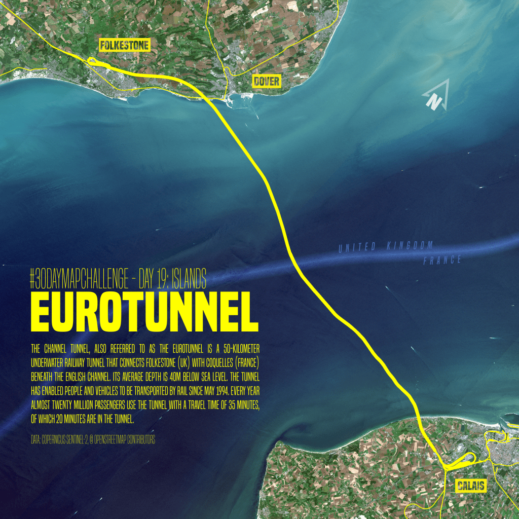 Map contribution for the 30DayMapChallenge. Eurotunnel map